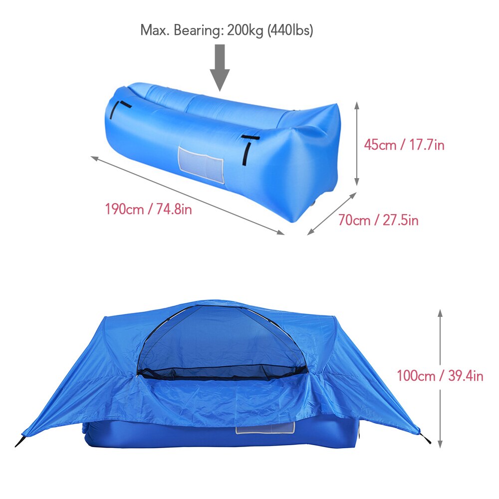 Cheap Goat Tents 2 in 1 Floating Tent Inflatable Air Sofa With Canopy Portable Outdoor Camping Ultralight Tent Automatic Picnic Hiking leisure   